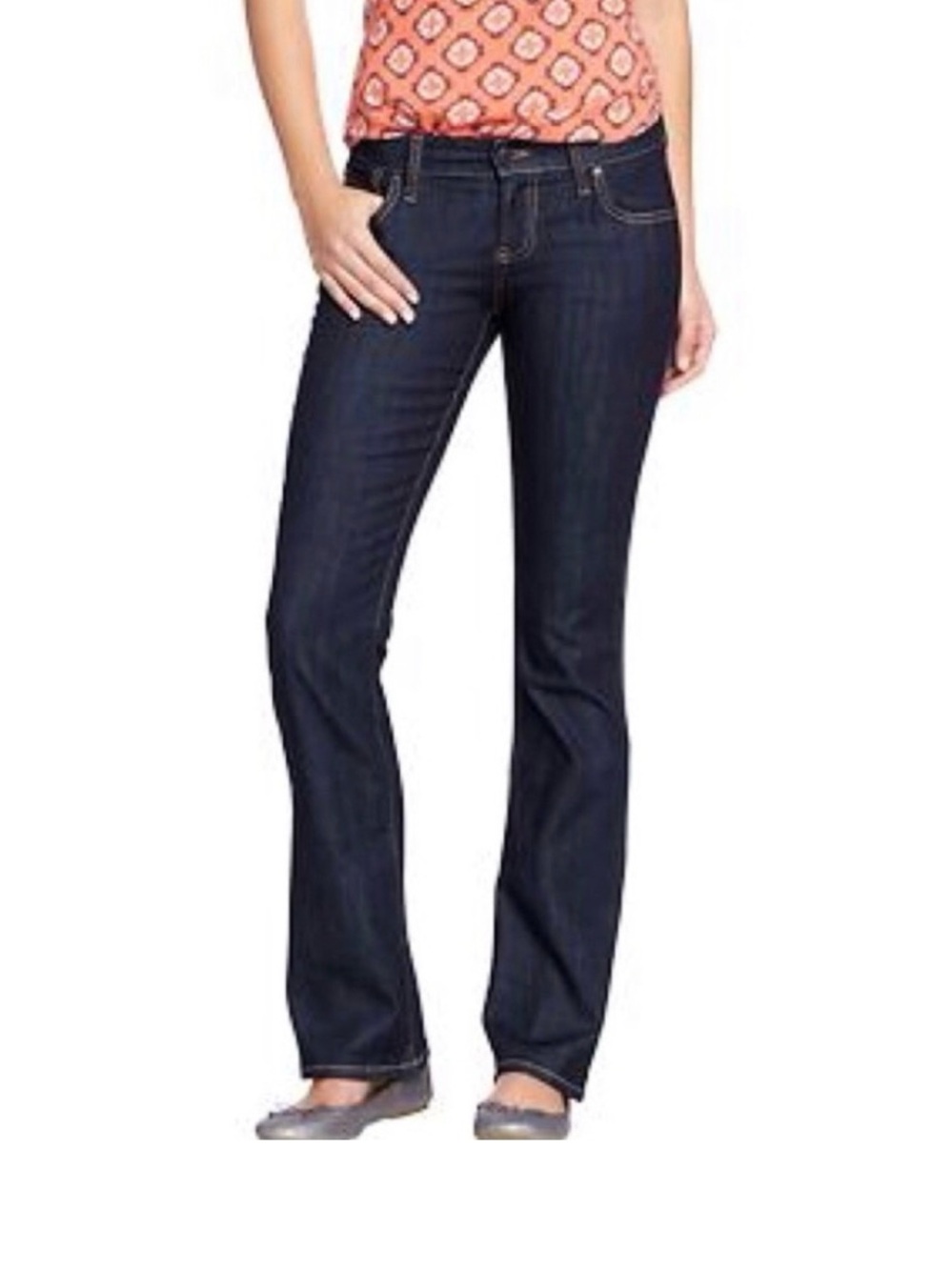 Old Navy Women’s The Diva Dark Wash Denim Jeans Sz 8 Long Straight Leg NEW NWOT